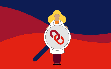 Scientist holding a magnifying glass