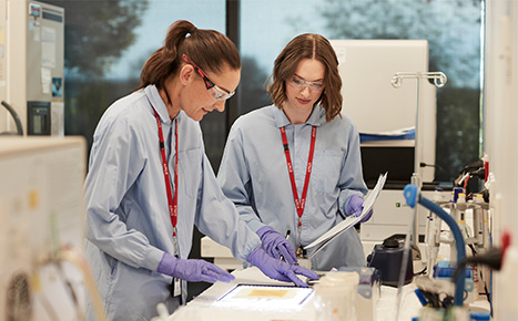 Two researchers in a lab