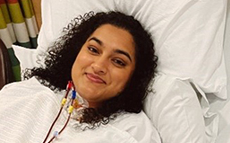 A woman donating stem cells  