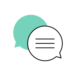 two speech bubbles overlapping