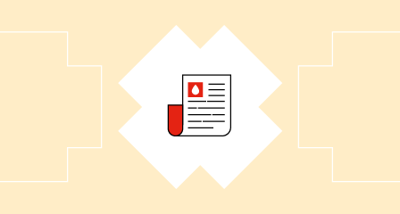 illustration of a newsletter on a taupe background