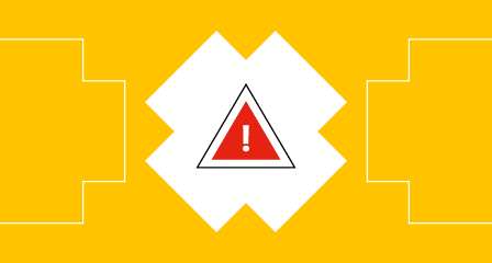 illustration of a warning sign on a yellow background