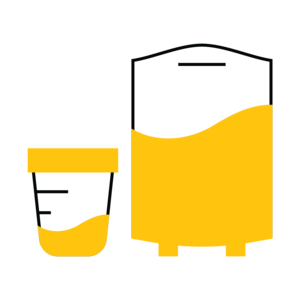 icon of sample jar and blood bag