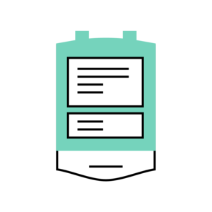 icon of a blood bag with labels