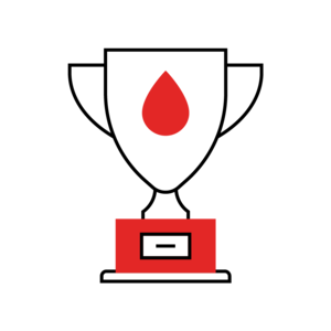 icon of a trophy with a blood droplet on it