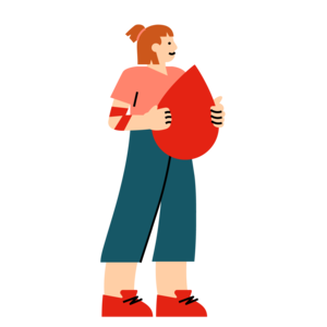 illustration of person holding a blood drop