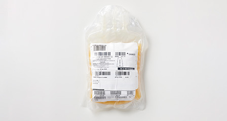 Image of a bag of plasma on a plain background