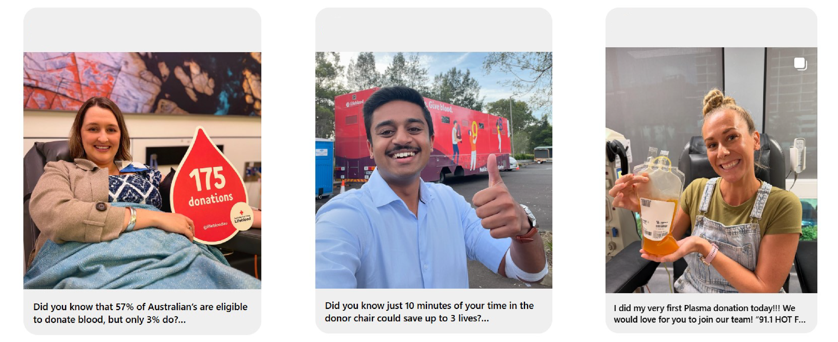 Images of 3 donor post examples online