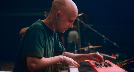 Man playing keyboard