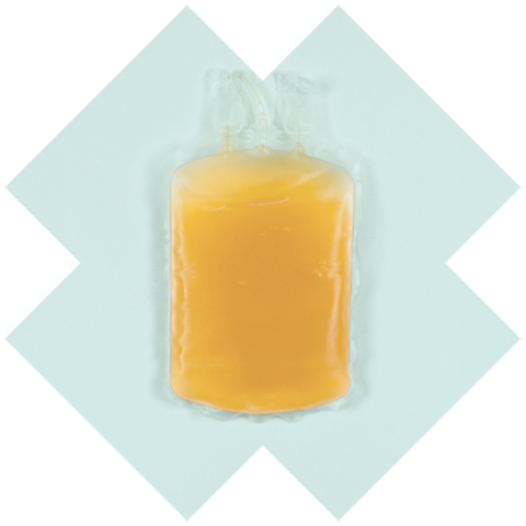 a bag containing yellow plasma