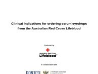 image of clinical indidcation for serum eyedrop sheet