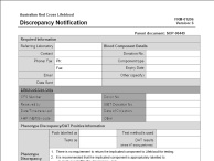 image of Discrepancy Notification form
