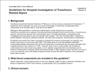 Guidelines for Hospital Investigation of Transfusion Related Sepsis thumbnail