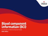 Image of blood component information booklet front page