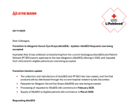 Image of Lifeblood customer letter to Ophthalmologists