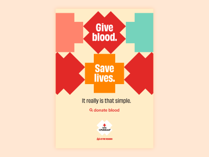downloadable poster saying give blood save lives lifebloodau