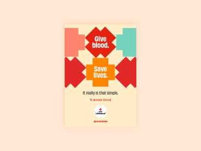 poster saying give blood save lives