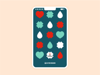 Phone wallpaper with a Lifeblood themed pattern