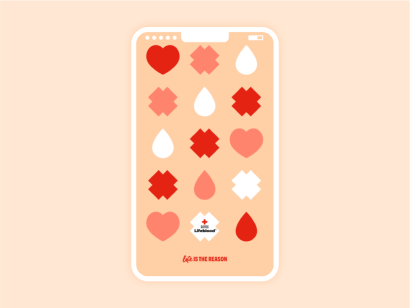 Phone wallpaper with a Lifeblood themed pattern