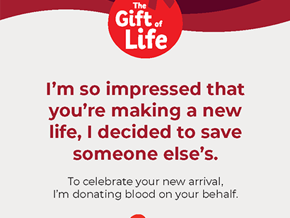 gift of life card for a baby shower