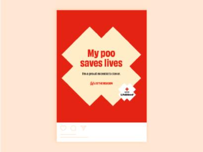social tile for microbiome donors saying my poo saves lives