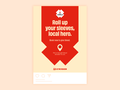 An image of a social media tile notifying of a Lifeblood Pop-Up Donor Centre