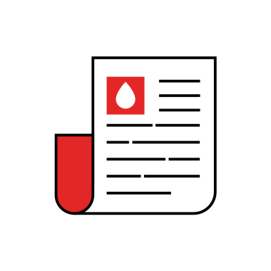 Newsletter icon with red accents