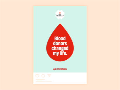 downloadable social tile saying Blood donors changed my life
