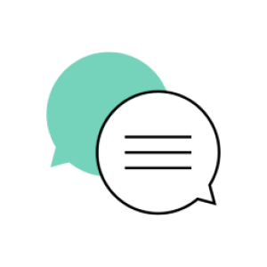 two speech bubbles overlapping